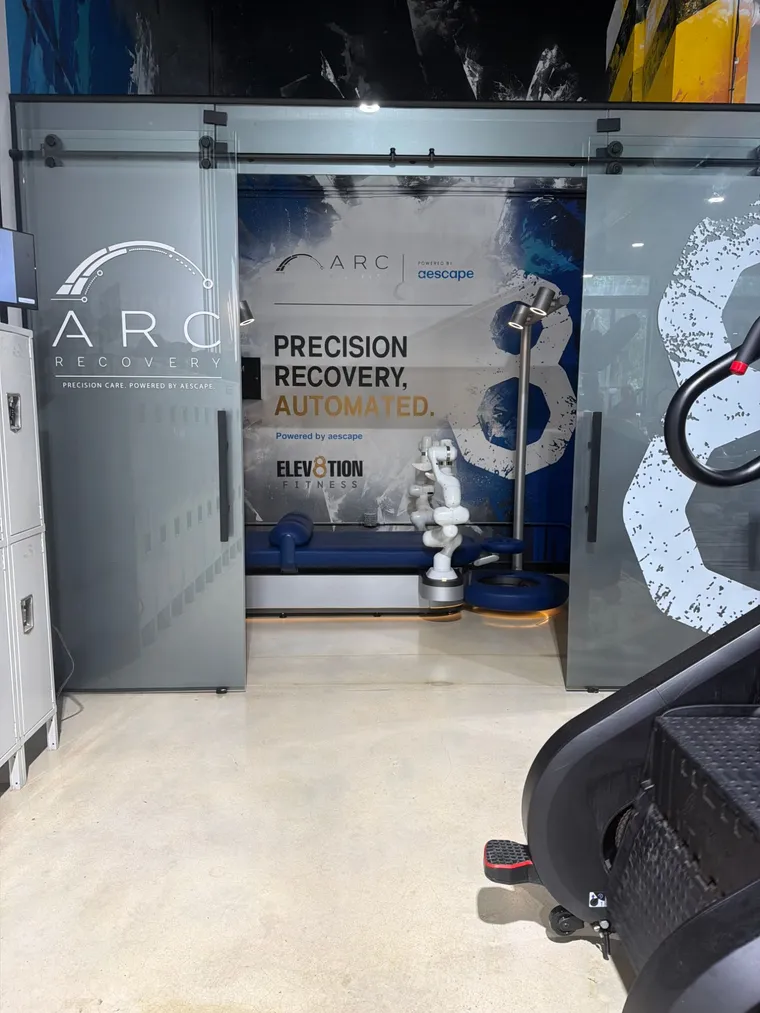24-hour robotic massage room at ARC Recovery inside Elev8tion Fitness, Midtown Miami